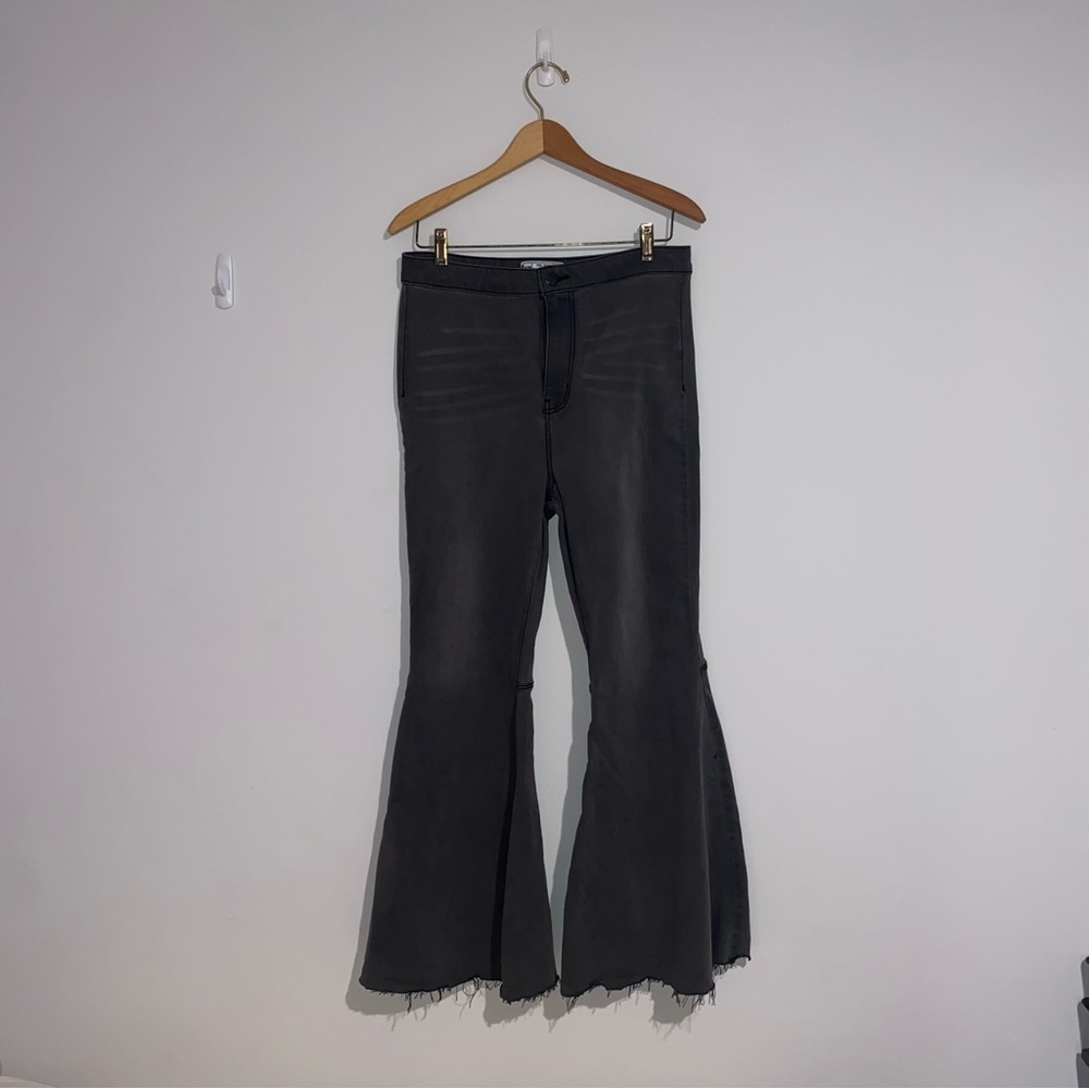 Free People Faded Black/Gray Bell Bottoms/Flare Jeans